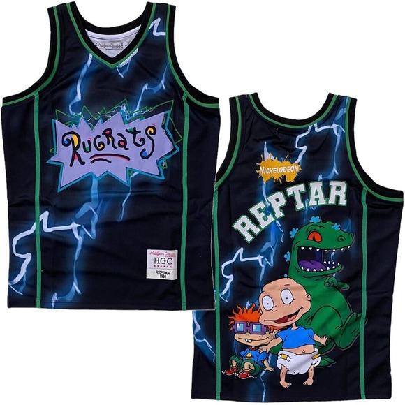 Rugrats Nickelodeon Men's Headgear Classics Reptar Embroidered Basketball Jersey - Picture 1 of 7